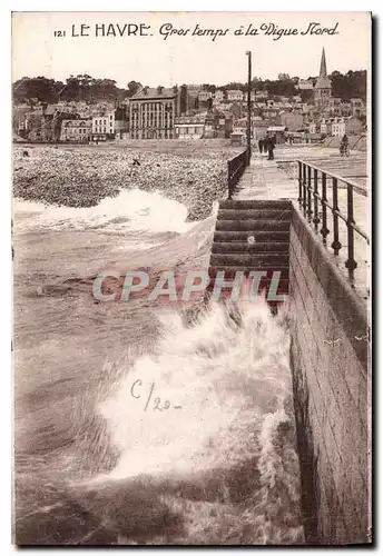 Ansichtskarte AK Le Havre Gros Temps a la Digue Nord