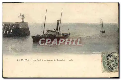 Ansichtskarte AK Le Havre la Rentree du bateau de Trouville