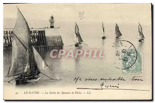 Cartes postales Le Havre la Sortie des Bateaux de Peche