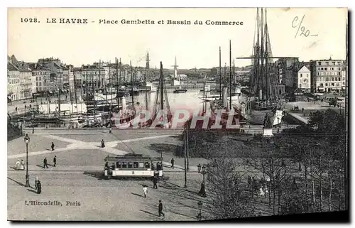 Cartes postales Le Havre Place Gambetta et Bassin du Commerce