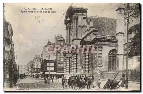 Cartes postales Le Havre Eglise Notre Dame et rue de Paris