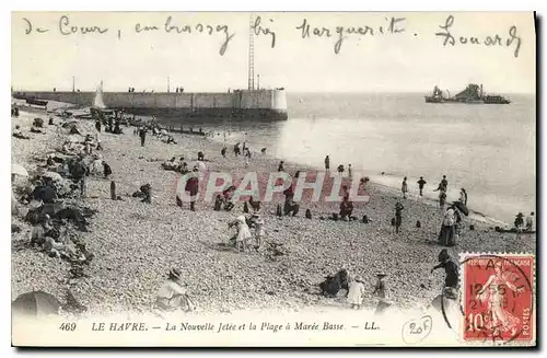 Cartes postales Le Havre la Nouvelle Jetee et la Plage a Maree Basse