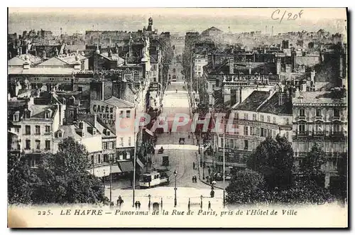 Cartes postales Le Havre Panorama de la Rue de Paris Pris de l'hotel de Ville
