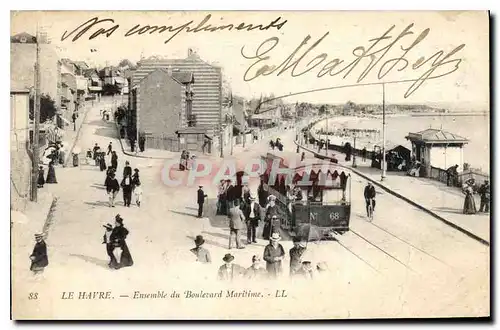 Cartes postales Le Havre ensemble du Boulevard Maritime Tramway