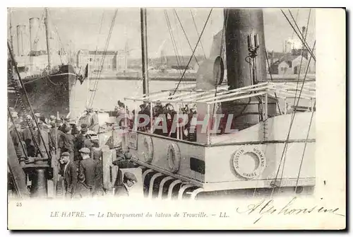 Cartes postales Le Havre le Debarquement du bateau de Trouville