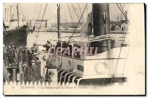 Cartes postales Le Havre le Debarquement du bateau de Trouville