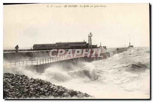 Ansichtskarte AK Le Havre la Jetee par gros temps