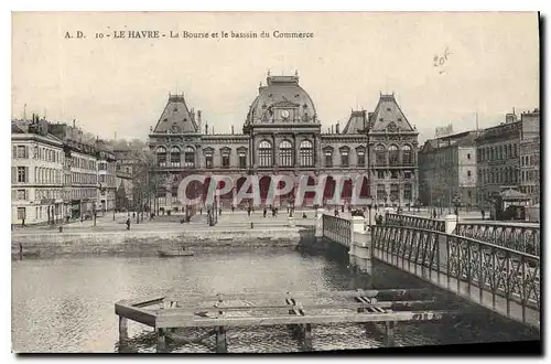 Cartes postales Le Havre la Bourse et le bassin du Commerce