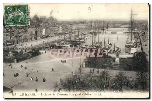 Cartes postales Le Havre le Bassin du Commerce et le Quai d'Orleans Bateaux