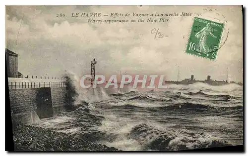 Cartes postales Le Havre Effets de Vagues a la Nouvelle Jetee