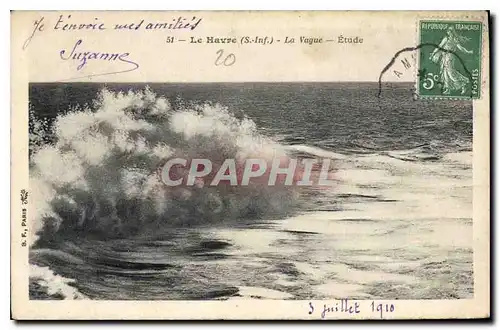 Cartes postales Le Havre S Inf la Vague etude