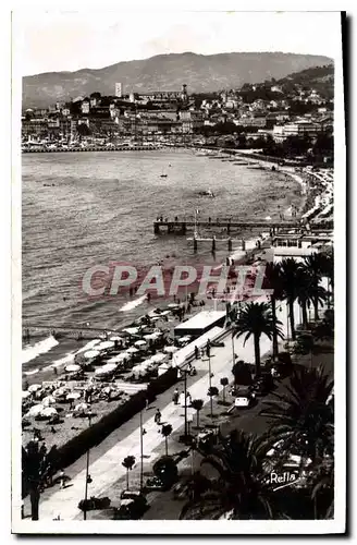 Ansichtskarte AK Cannes la plage de la Croisette et le Mt Chevalier