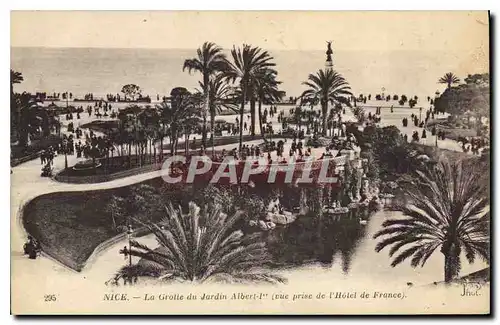 Cartes postales Nice la Grotte du jardin Albert I vue prise de l'hotel de France