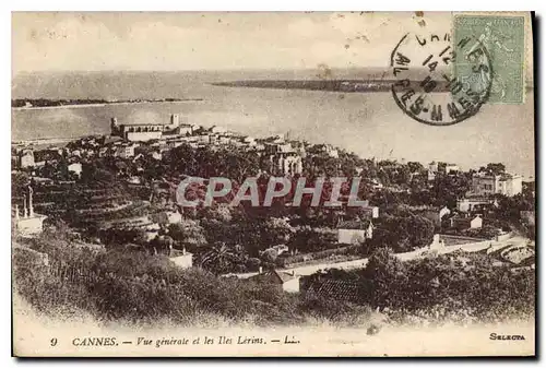 Cartes postales Cannes vue generale et les Iles Lerins