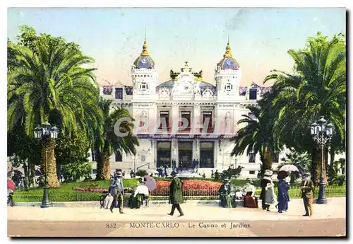 Cartes postales Monte Carlo Le Casino et Jardins
