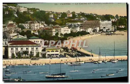 Cartes postales Cannes le casino et l'Hotel Carlton