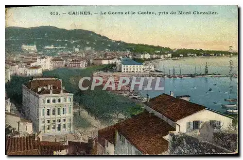 Ansichtskarte AK Cannes Les Cours et le Casino pris du Mont Chevalier