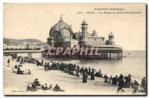 Cartes postales Collection Artistique Nice La Plage et Jetee Promenade