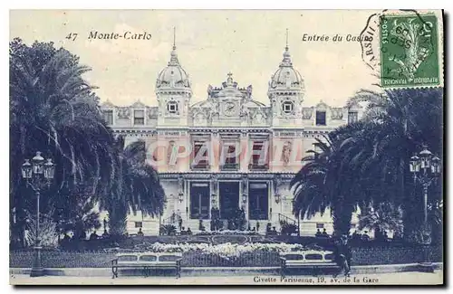 Cartes postales Monte Carlo Entree du Casino