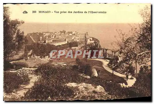 Cartes postales Monaco Vue prise des Jardins de l'Observatoire