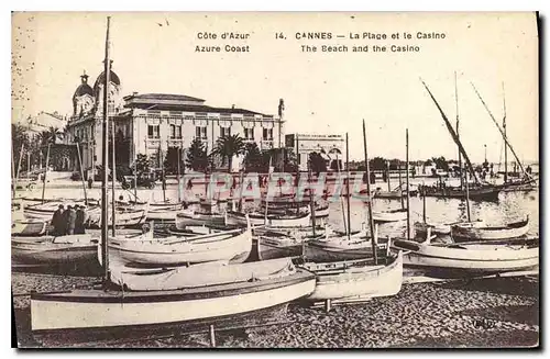 Cartes postales Cote d'Azur Cannes La Plage et le Casino