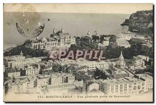 Cartes postales Monte Carlo Vue generale prise de Beausoleil