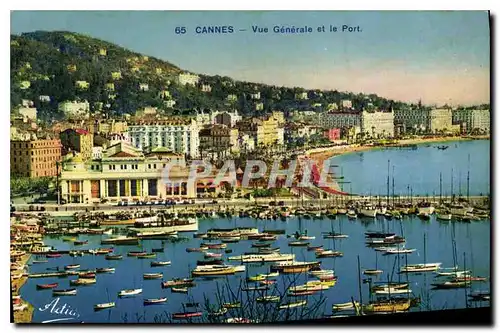 Cartes postales Cannes vue generale et le Port