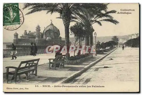 Cartes postales Collection Artistique Nice Jette Promenade entre les Palmiers