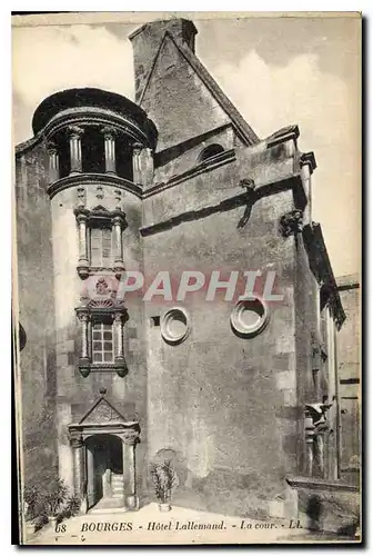 Cartes postales Bourges hotel Lallemand la cour