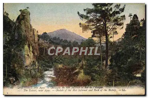 Cartes postales L'Esterel pres Agay Obelisque du Mal Infernet et Roc de l'Eveque