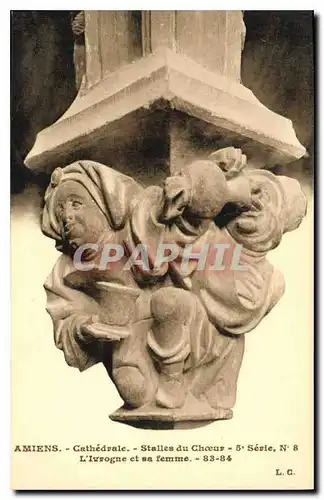 Cartes postales Amiens cathedrale Stalles du Choeur l'Ivrogne et sa femme