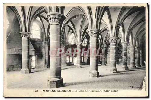 Cartes postales Mont Saint Michel la salle des Chevaliers XIII siecle