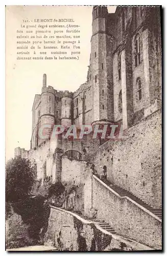 Ansichtskarte AK Le Mont St Michel le grand degre exterieur Autre fois une premiere porte fortifiee existait au b