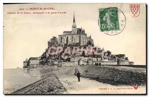 Cartes postales Mont St Michel chemin de la Greve conduisant a la porte d'entree