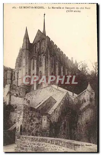 Ansichtskarte AK Le Mont St Michel la Merveille et Remparts du cote Nord XIII siecle