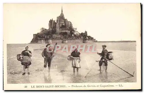 Cartes postales Le Mont Saint Michel Pecheurs de Greves et Coquetieres