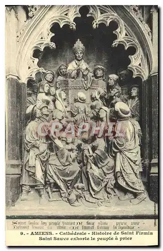 Cartes postales Amiens Cathedrale Stalles du Choeur Saint Sauve extorte le peuple a prier