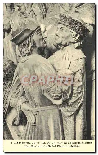 Cartes postales Amiens Cathedrale Histoire de Saint Fermin Predication de Saint Firmin Detail