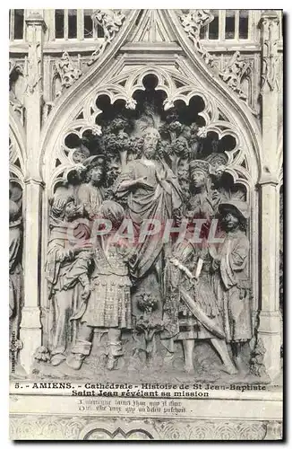 Cartes postales Amiens Cathedrale Histoire de St Jean Baptiste Saint Jean revelant sa mission