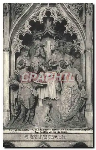 Cartes postales Amiens Cathedrale Histoire de St Jean Baptiste Le festin chez Herode