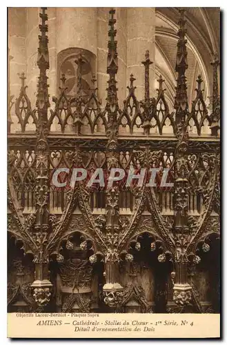 Cartes postales Amiens Cathedrale Stalles du Choeur Detail d'otnementation des Dais