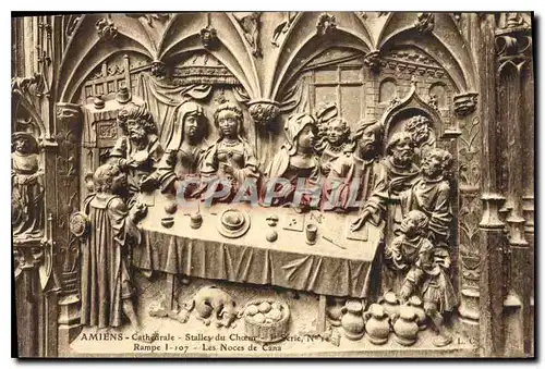 Cartes postales Amiens Cathedrale Stalles du Choeur Rampe Les Noces de Cana