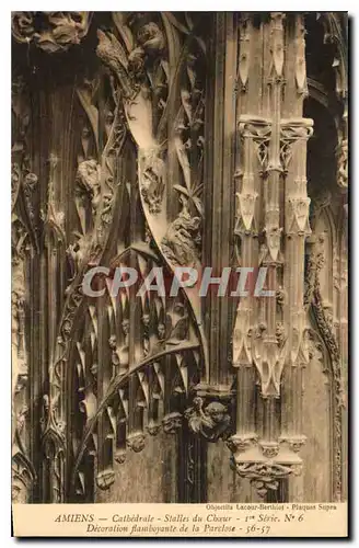 Ansichtskarte AK Amiens Cathedrale Stalles du Choeur Decoration flamboyante de la Parclose