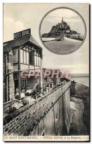 Cartes postales Le Mont Saint Michel Hotel Duval et les Remparts