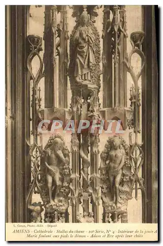 Cartes postales Amiens Cathedrale Stalles du Choeur Marie foulant aux pieds le demon