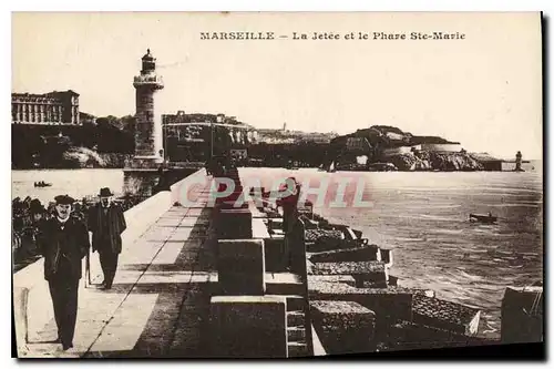 Ansichtskarte AK Marseille La Jetee et le Phare Ste Marie