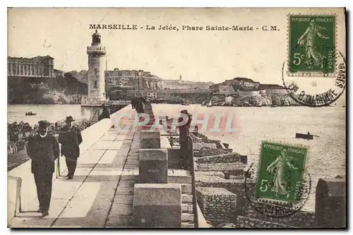 Ansichtskarte AK Marseille La Jetee Phare Sainte Marie