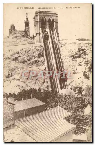 Cartes postales Marseille Ascenseurs de N D de la Garde