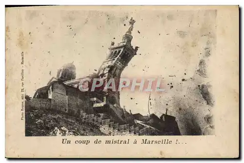 Cartes postales Un coup de mistral a Marseille