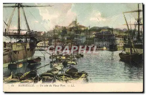 Cartes postales Marseille Un coin du Vieux Port Bateaux